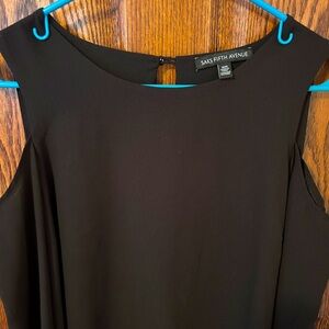Long sleeve shoulder cut out top in black